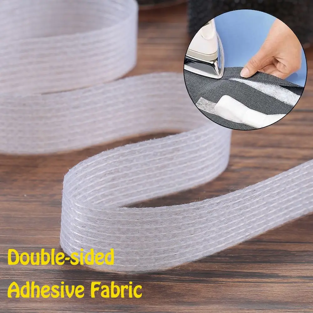 50 Meters Adhesive Fabric Double-sided Wonder Web Iron On Hemming Tape Roll Clothes Sewing Turn Up Hem