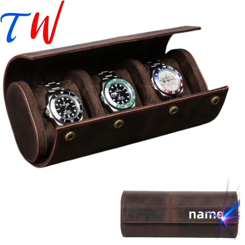 

Classics Watch Case Portable Detachable Outdoor Exploration Travel Genuine Leather Free Customization Logo Watch Organizer Box