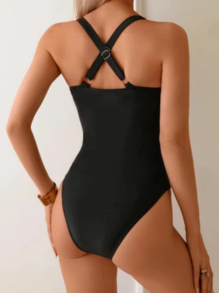 2025 feminino sexy roupa de banho de uma peça elegante primavera quente & praia maiô sexy uma peça bodysuit férias beachwear feminino