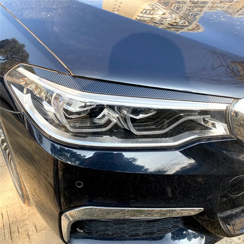 Car Headlights Eyebrow Eyelids Trim Cover for 5 Series G30 525I 530I 2017-2021 Car Stickers Trim Decoration A