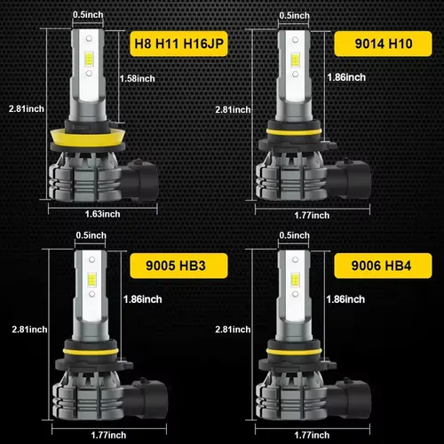 Imagen 2 del producto 2 uds luces LED Canbus H8 H11 H10 H16JP 9006 HB4 9005 HB3 luces antiniebla LED sin Error luz diurna blanco amarillo interruptor Dual 12000LM 60W