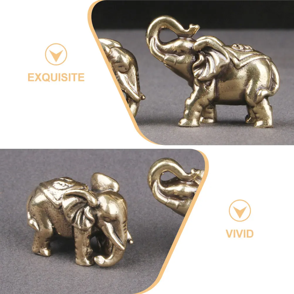 

Mini Elephant Figurines Bronze Desk Decor Brass Material Smooth Surface Living nament Statue Elephant Decor