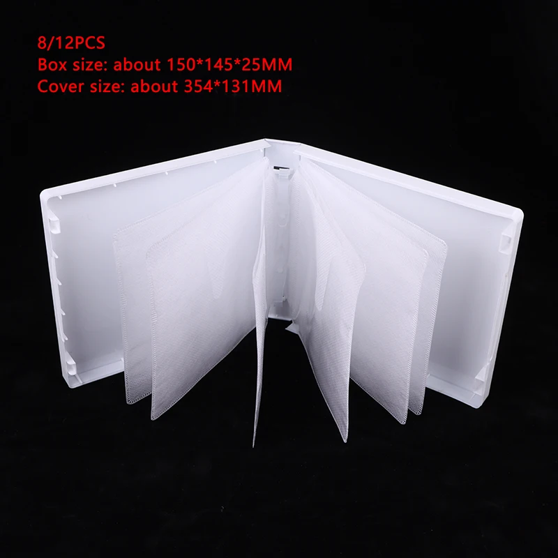 8/12PCS CDs Case Disc DVD Storage Bag High-capacity Packaging Box CD Holder Home Room Discs Storage Box
