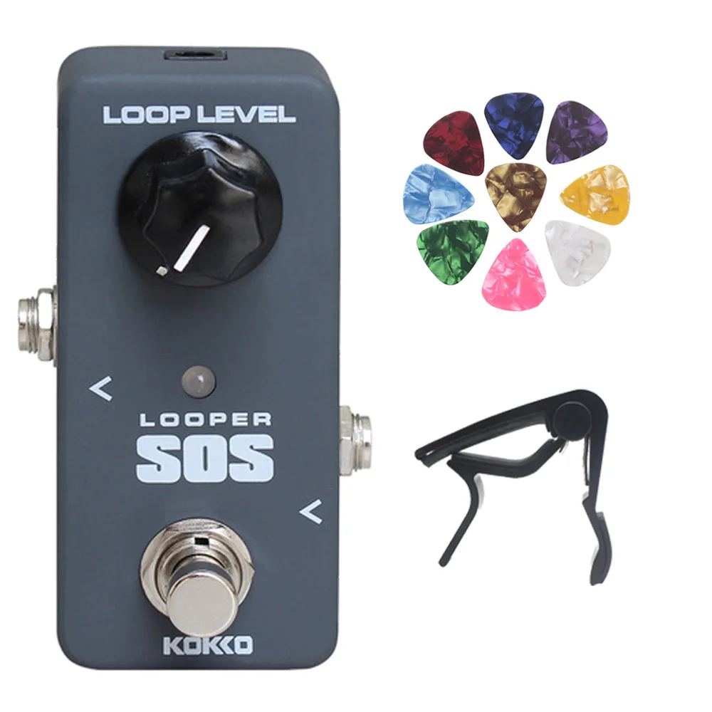 

KOKKO LOOP Electric Guitar Effect Pedal True Bypass Guitar Effect Pedal Mini Guitar Pedal with Guitar Capo Picks Accessories