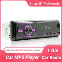 Universal Car Radio 1 Din Bluetooth Autoradio Stereo 12V MP3 Audio Player In dash AUX/FM/USB/BT Support Find Car Voice Assistant