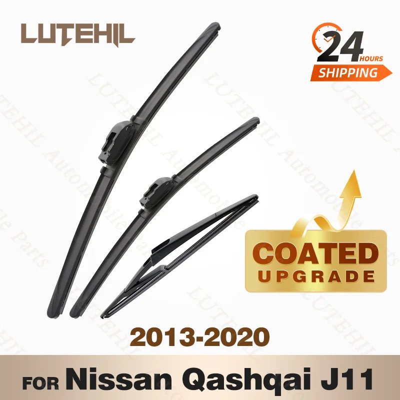 

Силиконовая Передняя и задняя резьба для Nissan Qashqai J11 2013 - 2020 2014 2015, стеклоочиститель с покрытием 26 + 17 + 12 дюймов