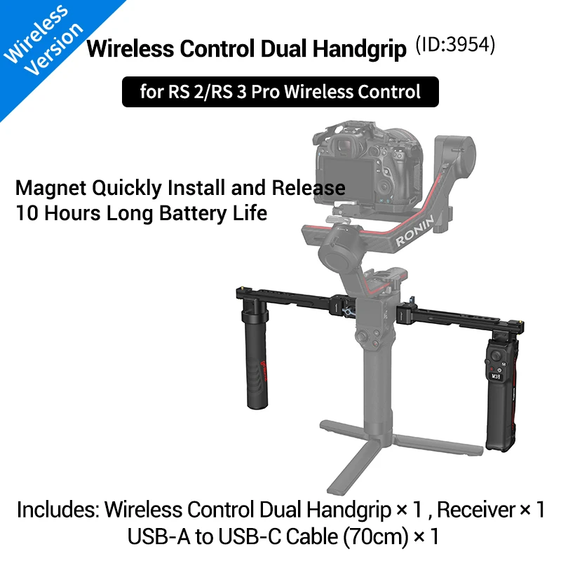 SmallRig 【DJI RS 2/ RSC 2　スタビライザー用ハンドグリップ】 Smallrigワイヤレスコントロールデュアルハンドグリップ、クイック