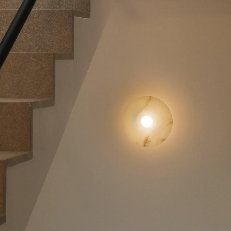 Marble Wall Sconce, Living Room Sofa Background Wall Light, Bedroom Headboard Wall Lamp, Nordic Stairway Hallway Corridor Light