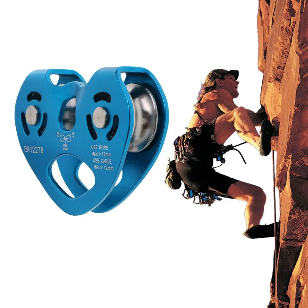 Zip Line Cable Pulley Mountaineering Double Speed Pulleys Caving Equipment Rappelling Gear Outdoor Accessories