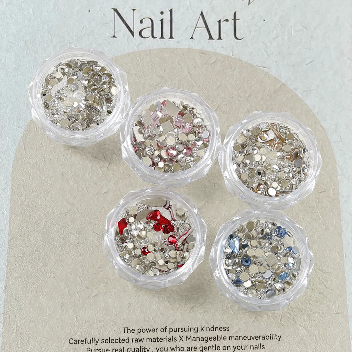 2 الأواني مختلطة ثلاثية الأبعاد مسمار الفن حجر الراين اكسسوارات الفولاذ المقاوم للصدأ خرز الكافيار الصغير لمستلزمات زينة الأظافر المواد