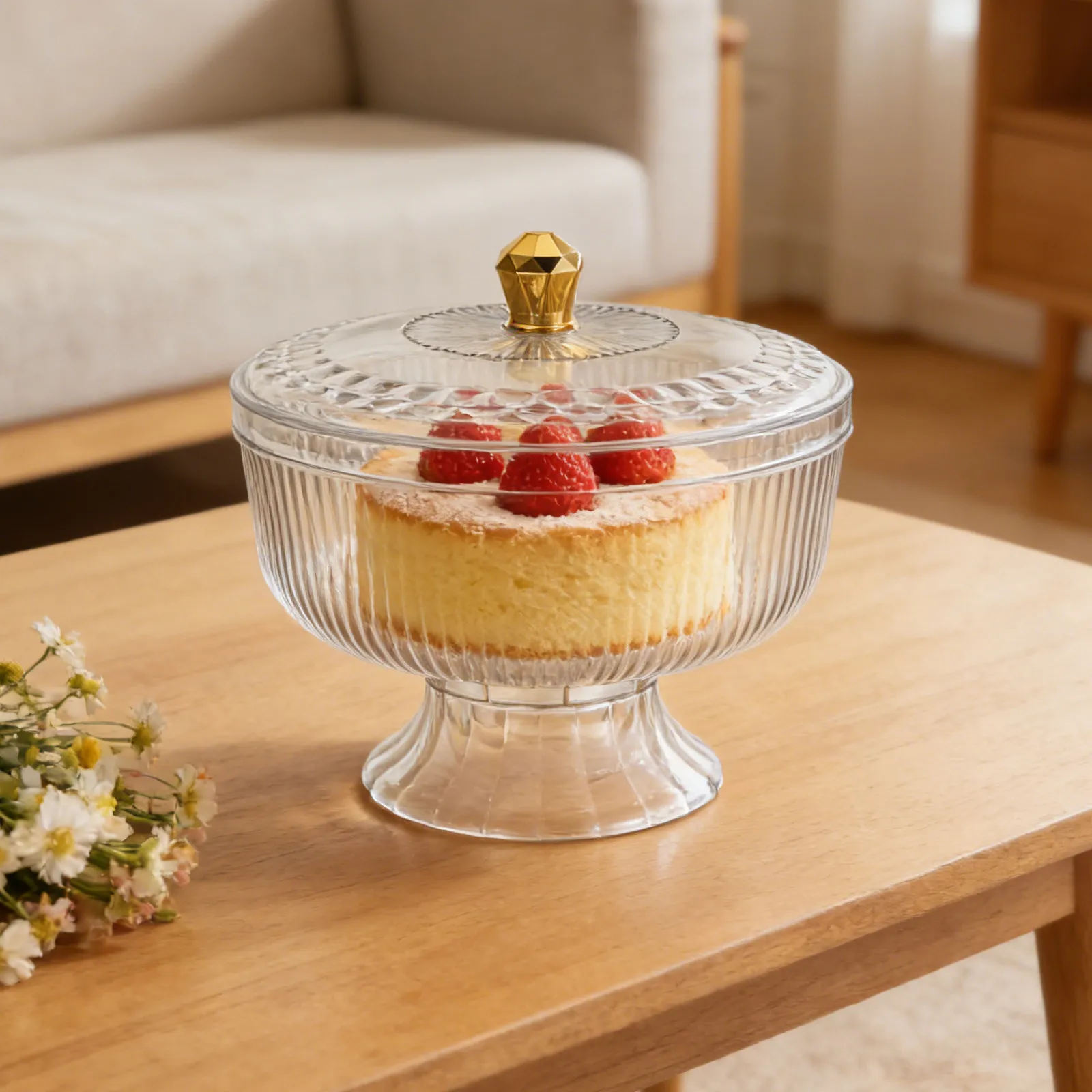 Large Acrylic Fruit Plate Fruit Tray Modern Transparent Serving Platter Home Kitchen Table Decoration Organizer