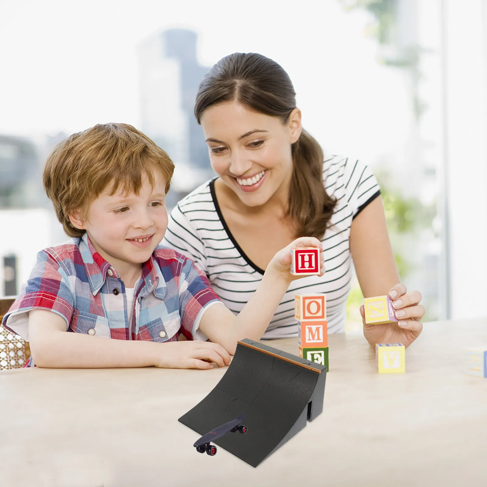 Finger Skateboard Mini Plastic Ramp Parts Child Finger Skateboard Accessory Coordination Play Plastic Ramp Parts