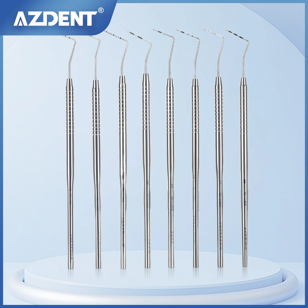 AZDENT 8PCS Dental Graduated Periodontal Probe 304 stainless steel Dentist Instrument Endodontic Equipment Probe 16cm with Scale