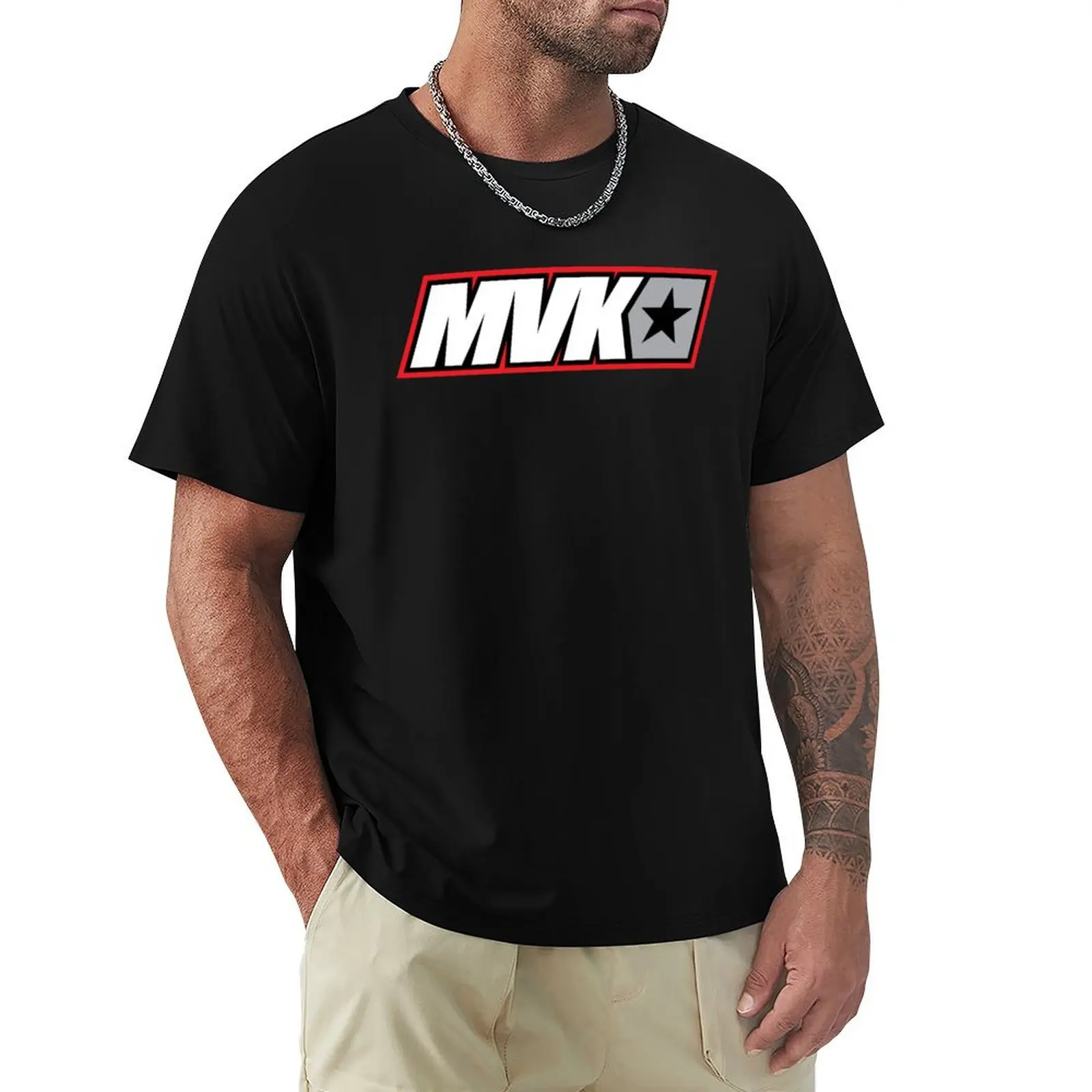 Maverick Vi?ales MVK T-Shirt Simple Line Art Print Tee