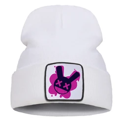 Funny Rabbit's Cute Printed Punk Hat Fashionable Casual Winter Knitted Hats Street Style Beanie Hats Cotton Material Men Cap