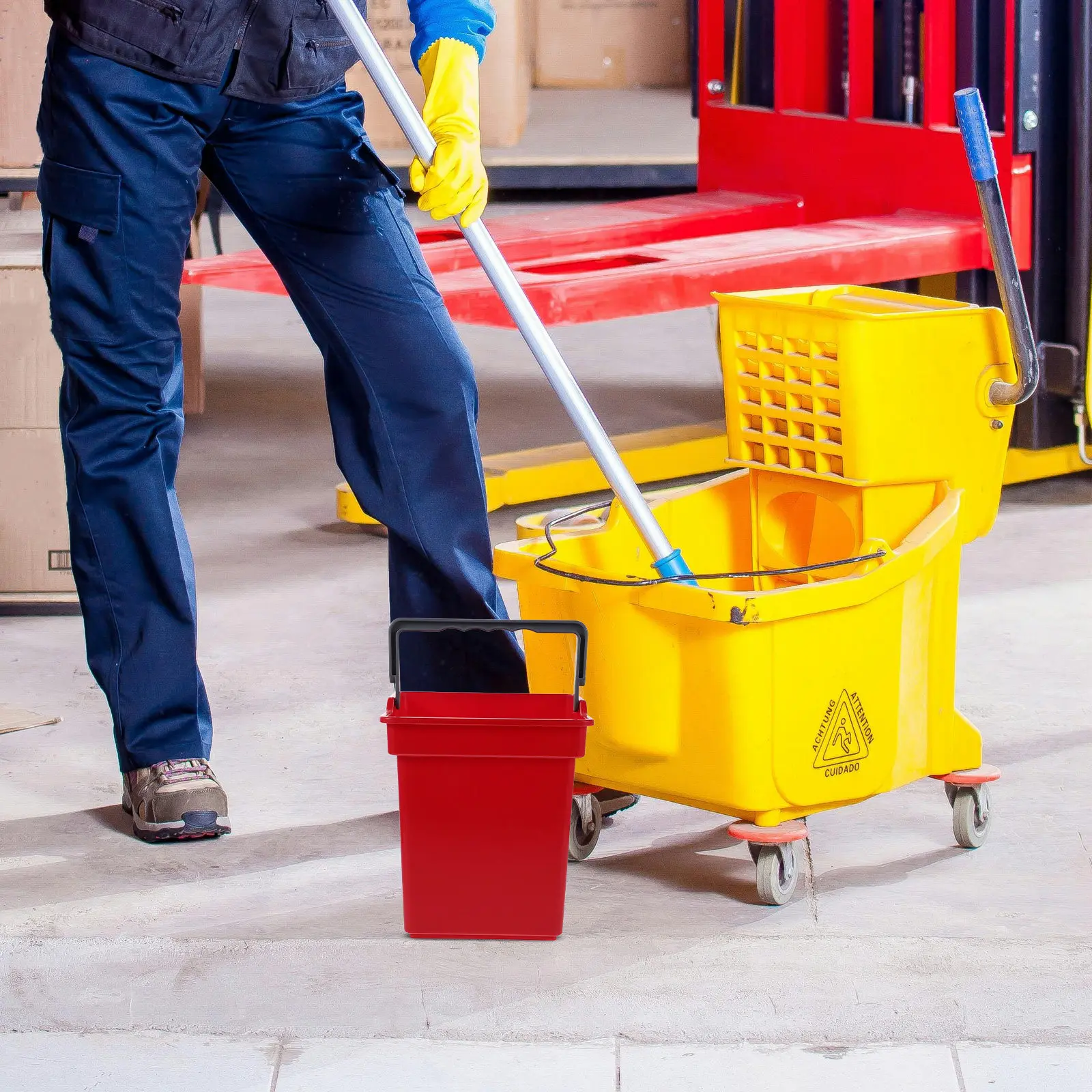 

2 шт. Современные пластиковые ведра для уборки с ручкой для тележки, эффективные контейнеры для сортировки отходов и воды, для общежитий, отелей, офисов, дома