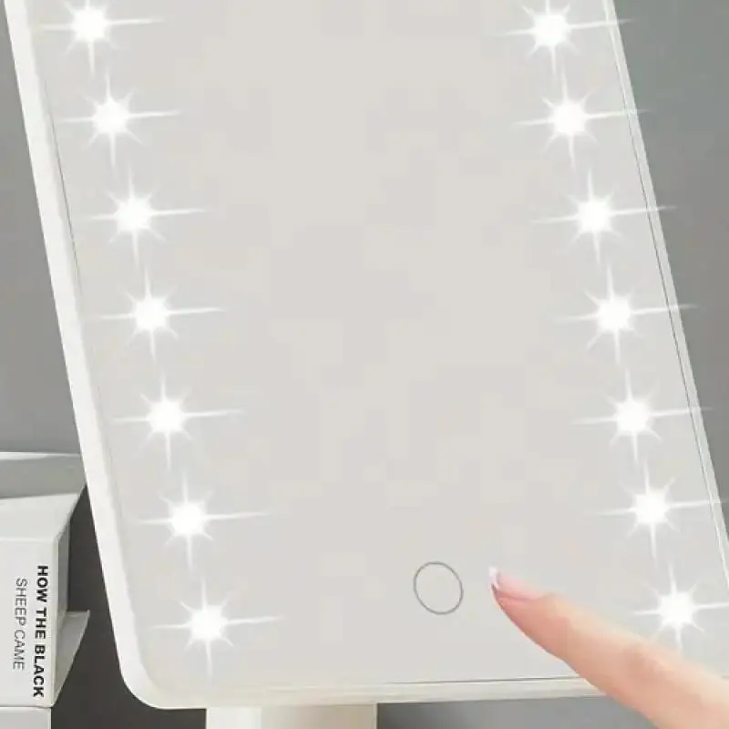 

Вращающееся сенсорное зеркало для макияжа с 16 светодиодами, регулируемая яркость, портативное косметическое зеркало для общежития, спальни, рабочего стола.