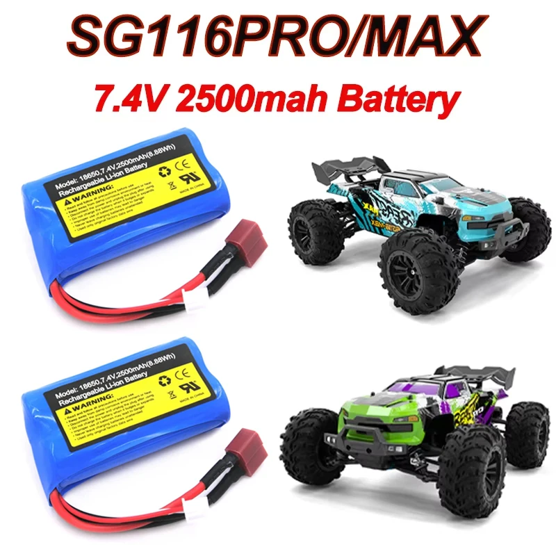 SG116PRO/MAX RC Car Battery 7.4V 2500mah Lithium battery General SCY-16101 16102 RC Original Auto Parts Battery 15C 2S/7.4V USB