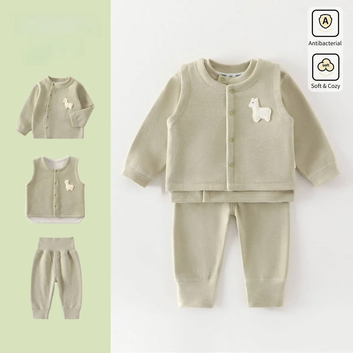 3pcs Baby Clothes Fall Winter Newborn Soft Polyseter Knitted Cardigan Vest Pants Outfit Thermal Infant Clothing Unisex 0-3T
