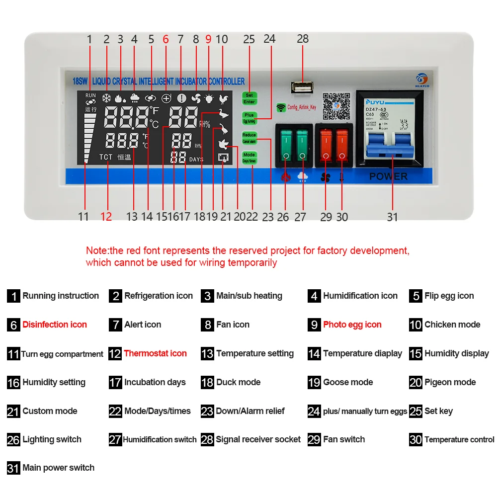 XM-18SW intelligente incubatore Controller WiFi telecomando intelligente uovo incubatore temperatura e umidità sistema App