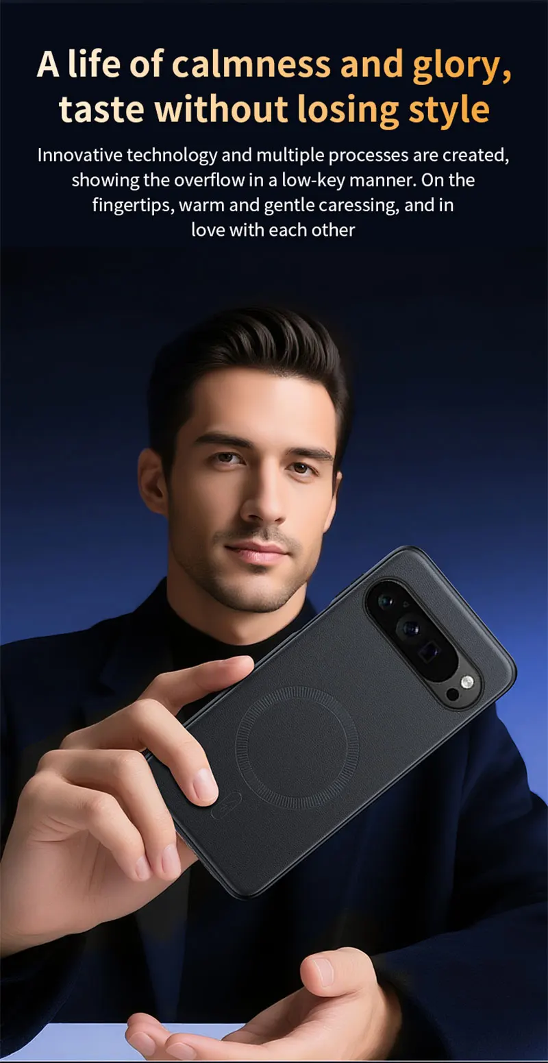Für Pixel 9 Hülle Magnetische Leder-Schutzhülle für Google Pixel 9 Anti-Fingerabdruck Rutschfeste PC+TPU – Detail 12