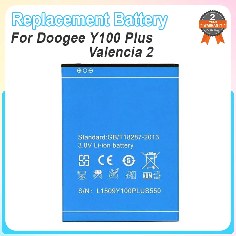 100% новый аккумулятор лучшего бренда емкостью 3000 мАч для Doogee Valencia2 Valencia 2 NOVA Y100 Plus, аккумуляторы