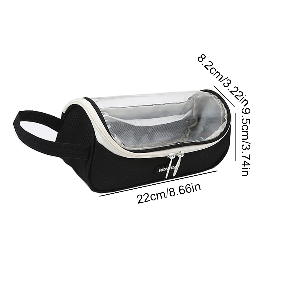 Portable Transparent Pencil Case With Handle Circle Zipper Large Capacity Pen Bag Organizer For School Office Study Travel Use
