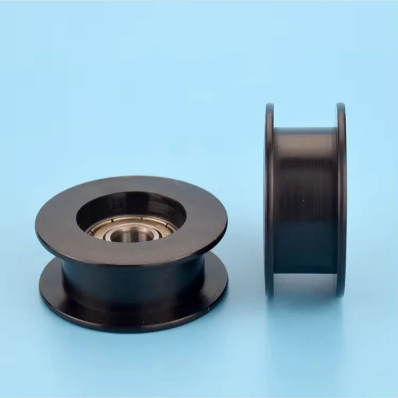 1Pc 8x40x16.5mm  H groove 608zz bearing belt guide wheel plastic wrapped roller suspension wheel pom rolling pulley