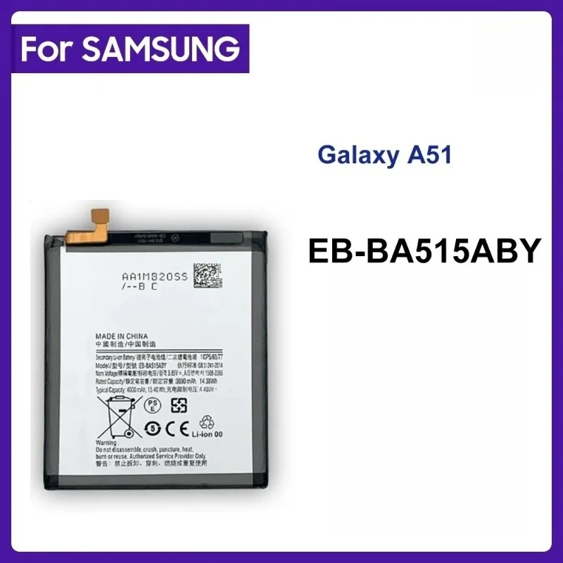 For SAMSUNG EB-BA515ABY 4000mAh Replacement Battery For Samsung Galaxy A51 SM-A515 SM-A515F DSM Batteries