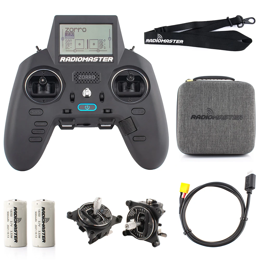 Zormaster Zorro ELRS 2.4 GHZ RC denetleyici CC2500 JP4IN1 radyo verici pil Hall Gimbal uzaktan kumanda helikopter ile