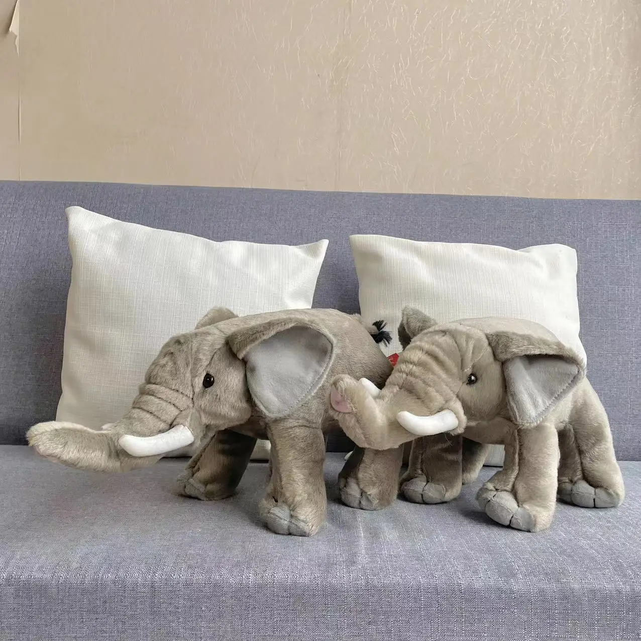 Ins Style Soft Long Nose Elephant peluche farcito animale realistico peluche Baby Plushie Doll cuscino per dormire per regalo per bambini