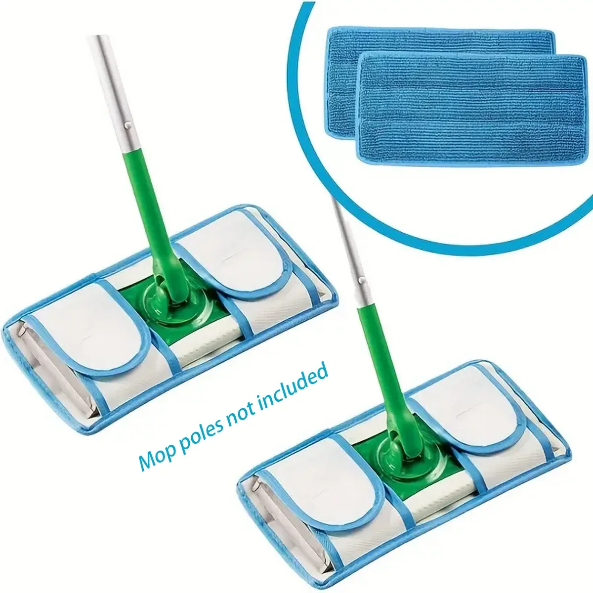 

11x5.7inch Microfiber Reusable Mop Pad for Hard Floor Baseboard Cleaning Wet/Dry Washable Mop Refill