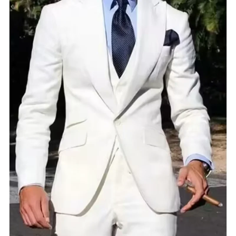 

Solid color men's boutique business suit wedding set formal groom's tailcoat 3-piece set dress collar sports jacket vest pants