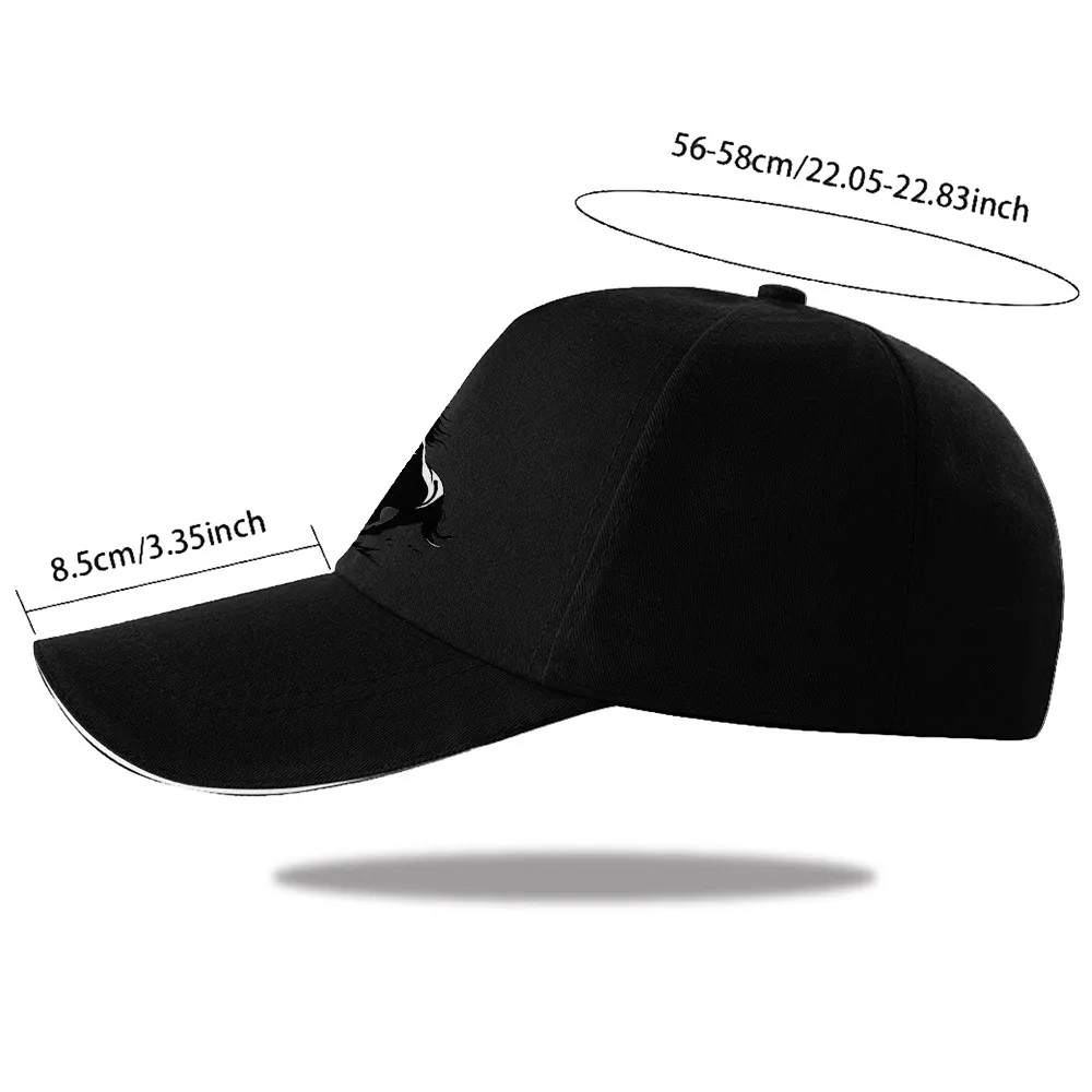 Rearing Horse Graphic Baseball Cap Polyester Adjustable Unisex Hat for Outdoor Casual Equestrian Events
