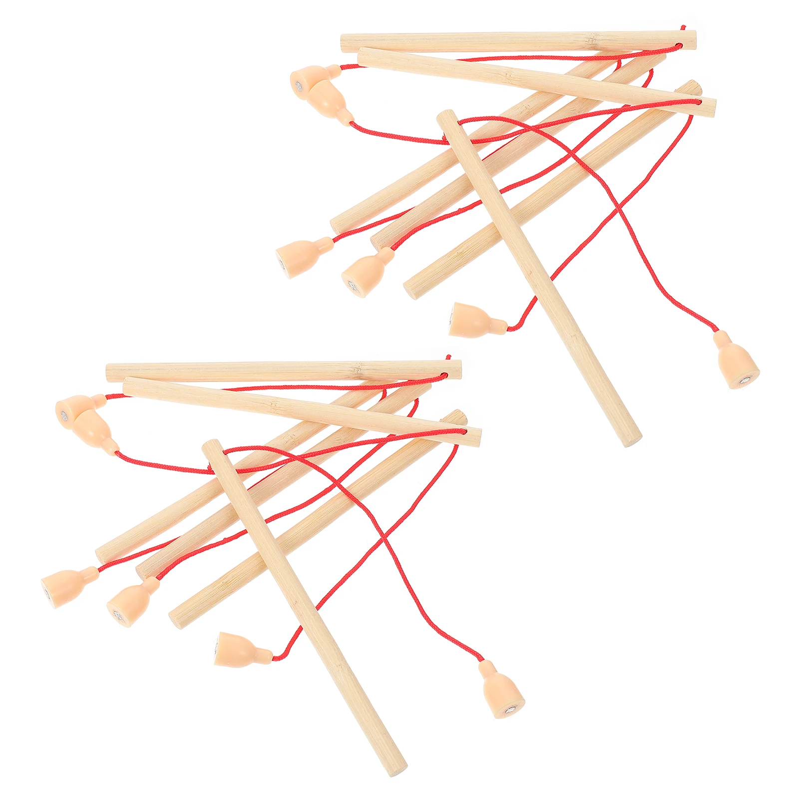 12Pcs Wooden Magnetic Fishing Poles Kids Educational Game Smooth Safe Lightweight Toy For Wood Fishing Rods Kindergarten Magnet