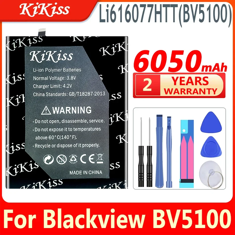 

6050mAh KiKiss Battery Li616077HTT (BV5100) For Blackview BV5100 BV 5100 Mobile Phone High Capacity Batteries