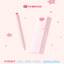 Kaco Sakura Gel Pens with 2 Refills, FIRST Cherry Blossom Neutral Pen Aesthetic Cute Stationery for Journaling Christmas Holiday