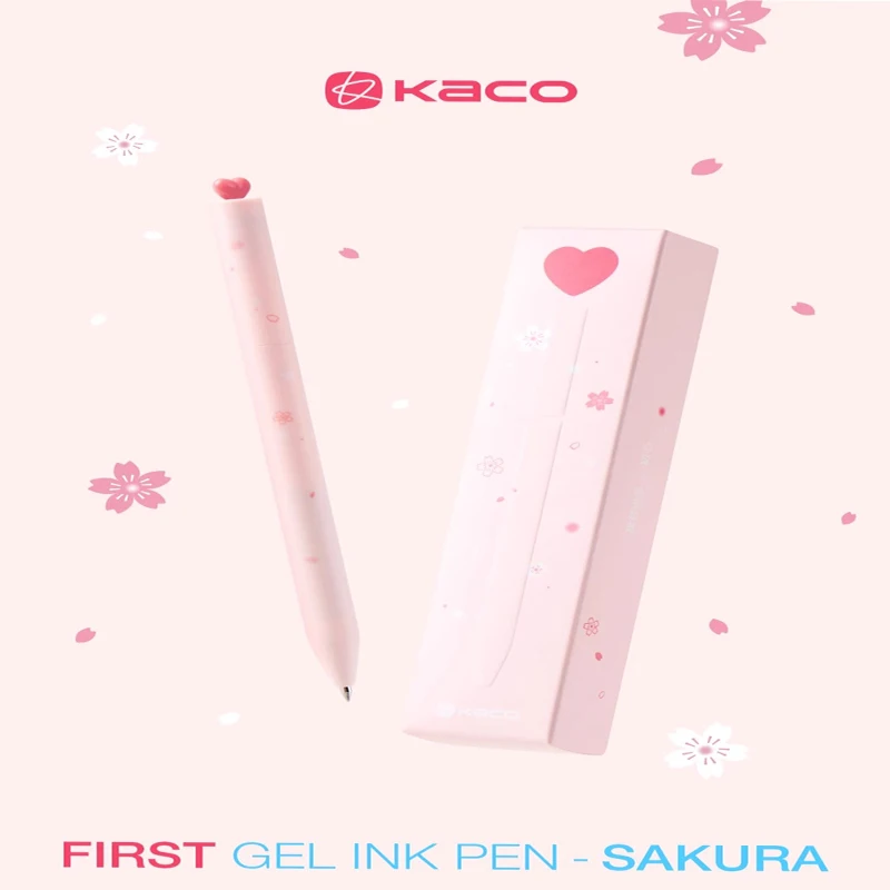 kaco sakura canetas gel com recargas papelaria bonito para journaling junior cherry blossom neutro estetica feriado de natal 01