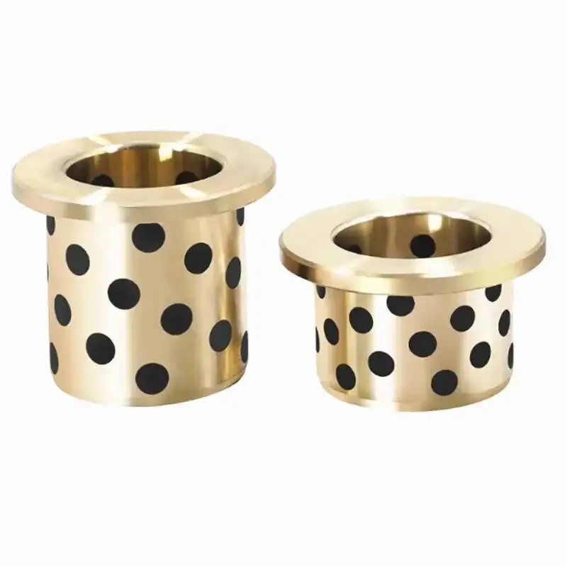 2PCS JFB Oilless Bearing Inner Diameter 5 6 8 1012  14 15 16mm  Flanged  Copper Bushing With Solid Lubricant
