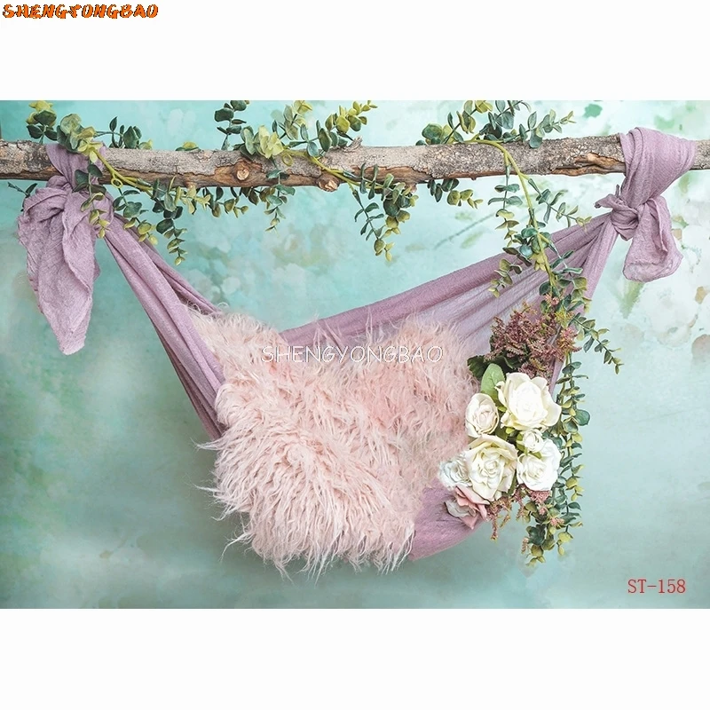 SHENGYONGBAO الوليد طفلة التصوير شجرة سوينغ والفراء خلفية عيد ميلاد الطفل مائة يوم خلفية الاستوديو XSE-13