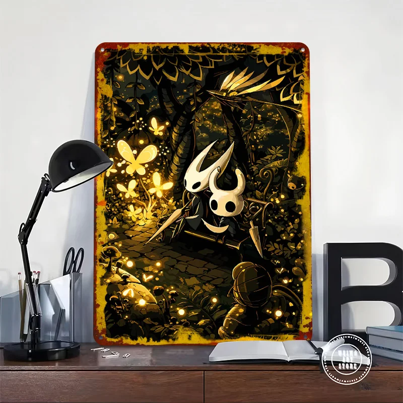 Hollow Knight Hornet Art Metal Poster Custom Wall Art Retro Vintage Tinplate Signs for Man Cave Living Room Decoration Wand Deko