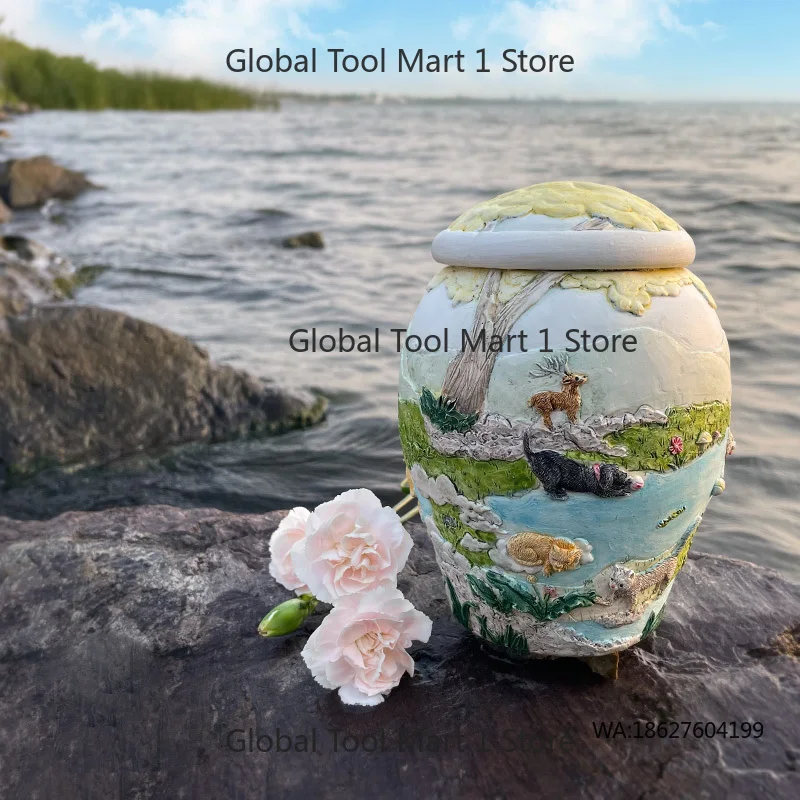 

Modern Outdoor Rainbow Bridge Urn for Cats Dogs Polyresin Pet Urn Cremation Ashes Keepsake for Memorializing Your Furry Friend