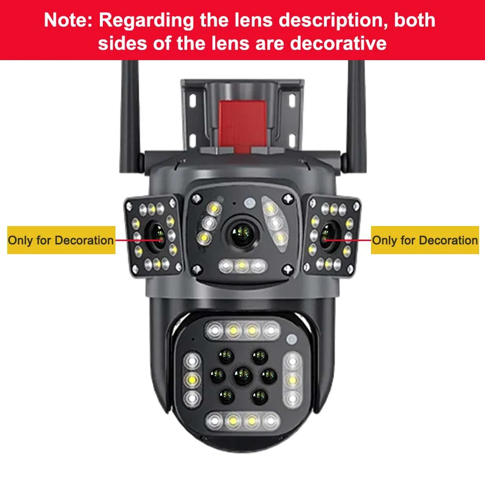 Imagem -02 - Didseth-câmera ip à Prova Dágua com Visão Noturna Colorida Cam de Vigilância de Segurança Três Lentes Wi-fi Tela Cctv Ptz 6k 12mp