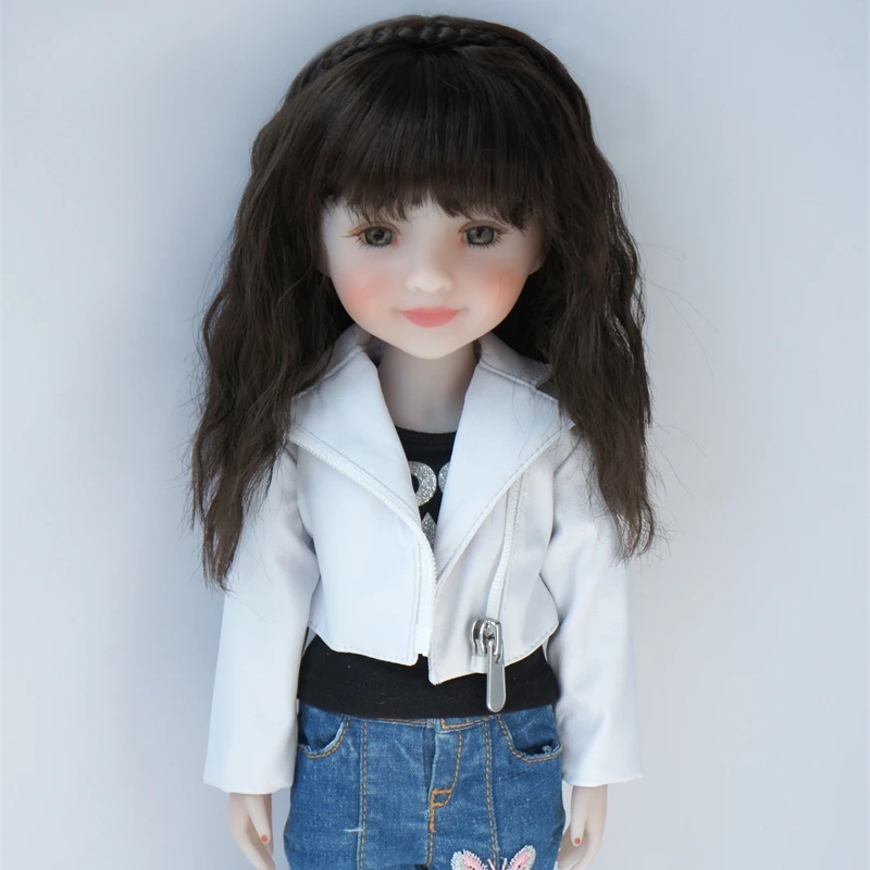 JD633 5-6inch 6-7inch 7-8inch 8-9inch 1/8 1/3 1/4 1/6  Princess Curl with Lovely braiding  band  Synthetic mohair BJD Doll wig