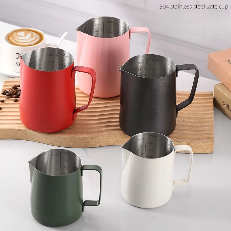 150/350/600 ml Kaffee Milch Aufschäumen Krug Krug 304 Edelstahl Präzise Skala Hohe Qualität Latte Barista professionelle Utensil