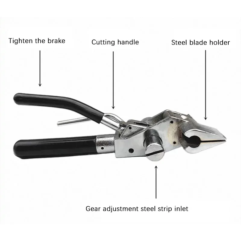 Durable Stainless Steel Cable Tie Strapping Hand Tool Integrated Tightener Cutter for Secure Cable Tie Buckle Fastening