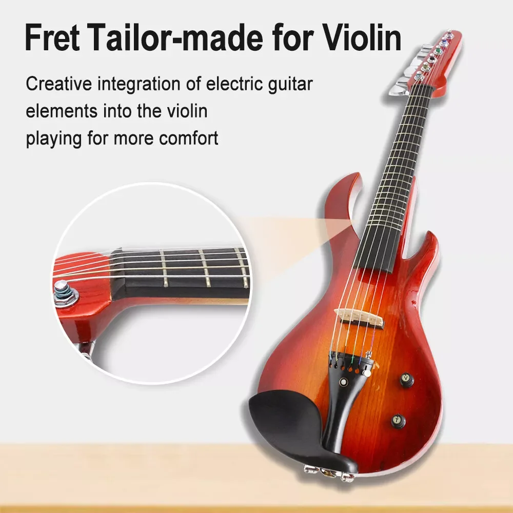 6 string  electronic violin  red color Advance 6 String Electric Violin for Student Beginner Full Size 4/4 Case,Bow