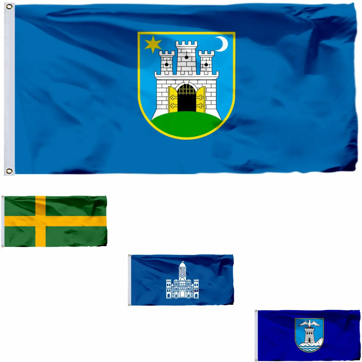 Croatia Zagreb City Flag Pula 3X5FT Split 90X150CM Opatija Banner 21X14CM