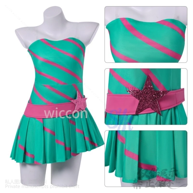 ستيلا تأثيري Win Clubb أنيمي زي جيراي كي الفتيات الرجعية قطري مخطط تنورة قصيرة الخماسي فستان مثير لوليتا هالوين #2