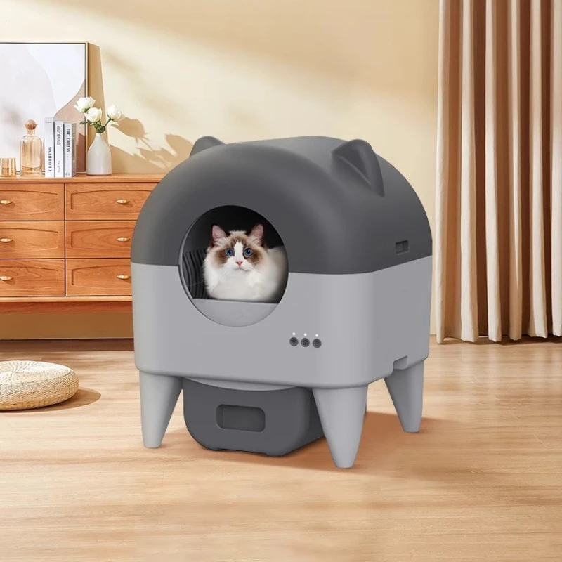 

cat toilet automatic self cleaning litter box extra large covered hooded big cats control cabinet lettiera gatto Pet Products